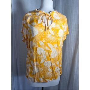 Rachel Zoe Yellow Tropical Top - Size S